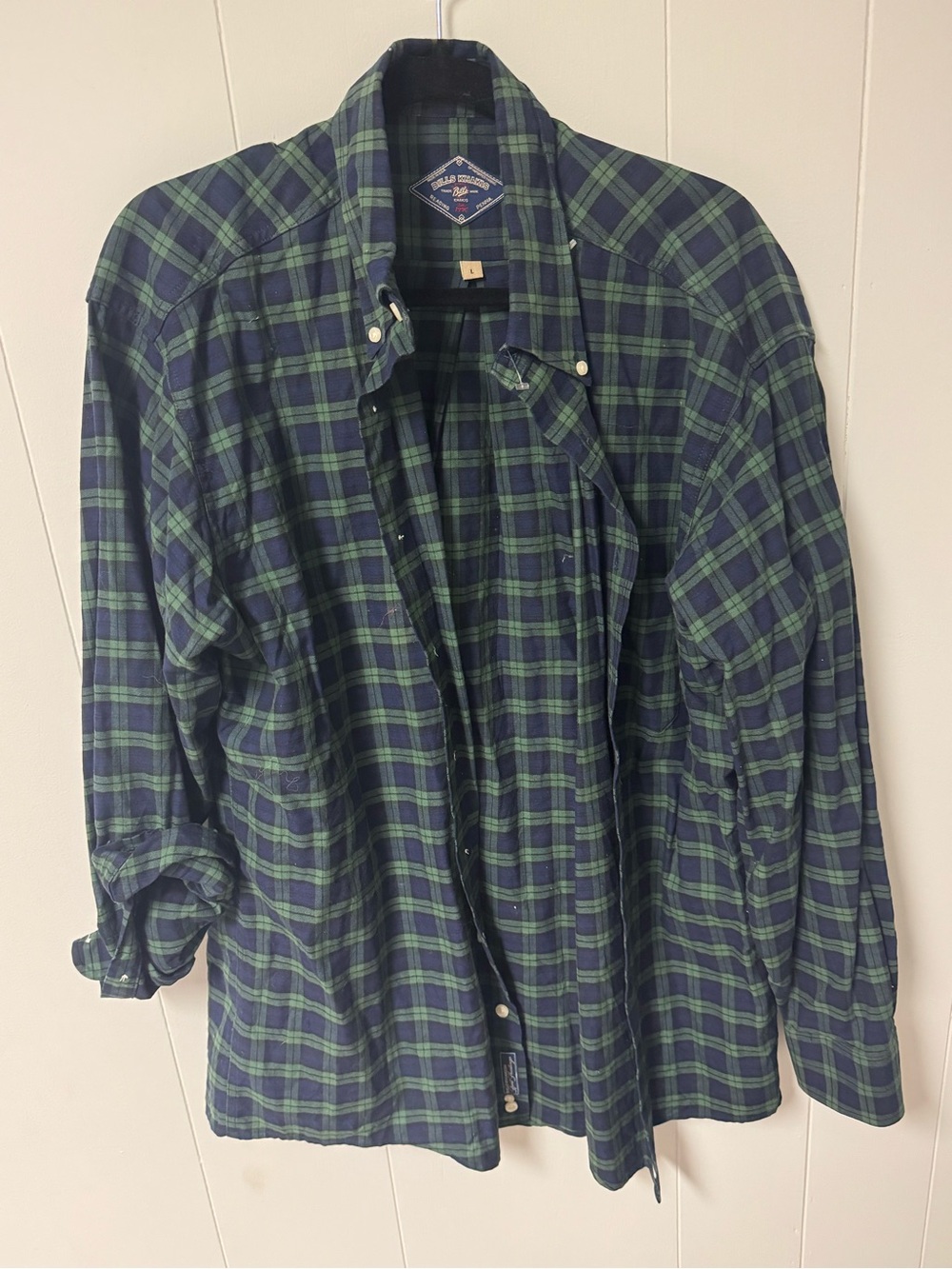 Bills Khakis - Classic Green & Navy Plaid Button-Down Shirt